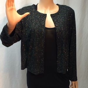 Vintage Ronni Nicole black sparkly dressy cardigan